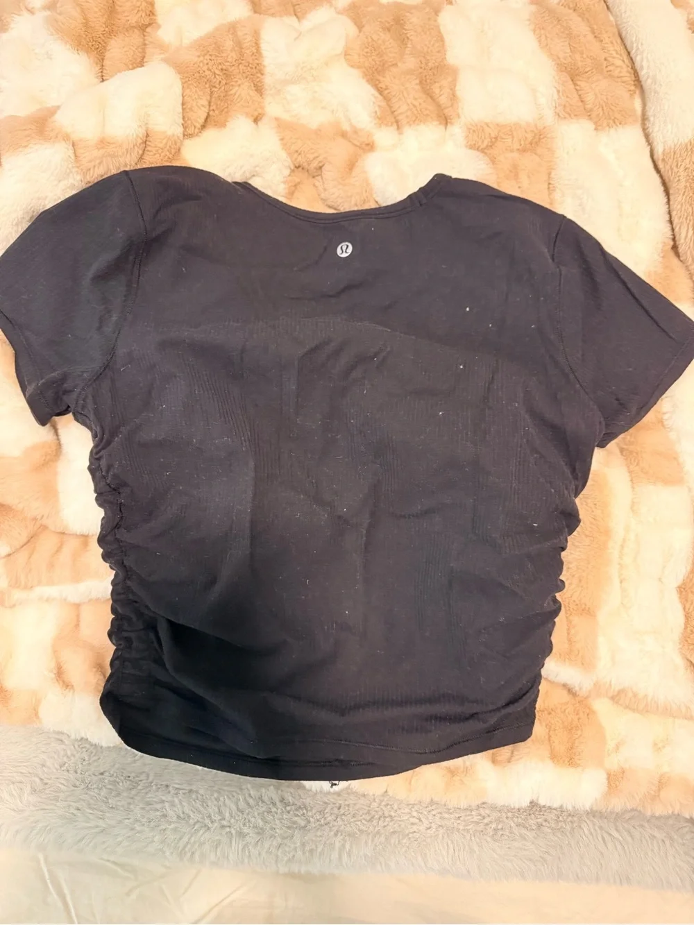 lululemon athletica Black Ribbed Crop Top SIZE 8